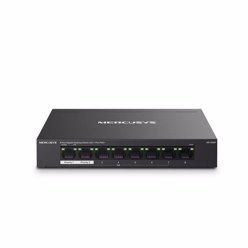 MERCUSYS switch MS108GP (8xGbE, 7xPoE+, 65W, fanless)