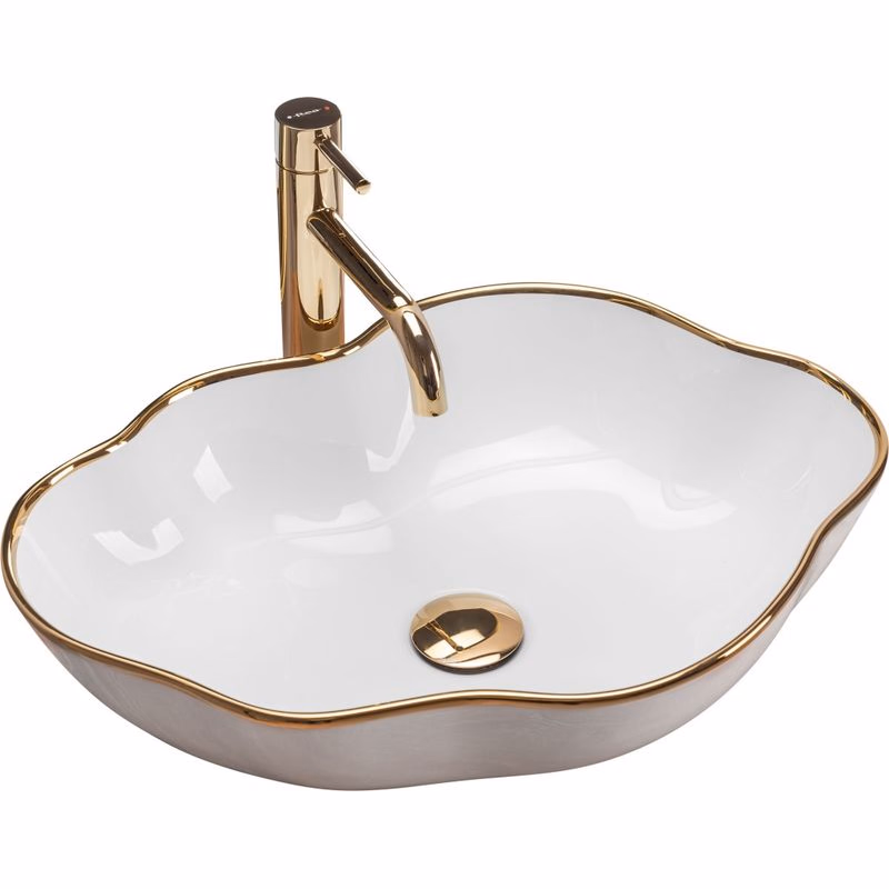 REA - Umývadlo na dosku Pearl Gold Edge REA-U0696