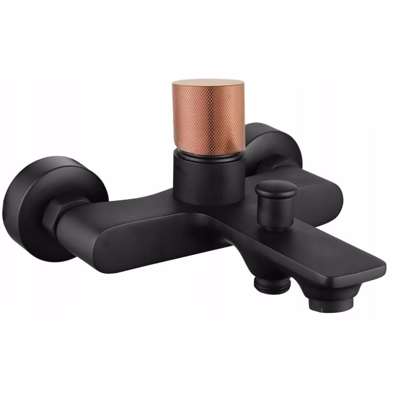 MEXEN/S - Royo One vaňová batéria 150 mm, čierna/ružové zlato 72230-76