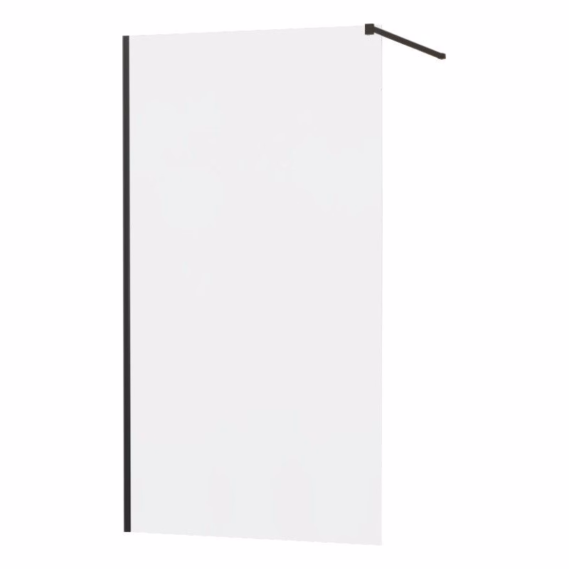 MEXEN/S - KIOTO Sprchová zástena WALK-IN 120x200 cm 8 mm, čierna, matné sklo 800-120-101-70-30