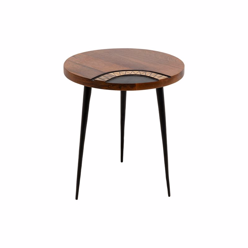 Medina Round príručný stolík hnedý Ø40 cm