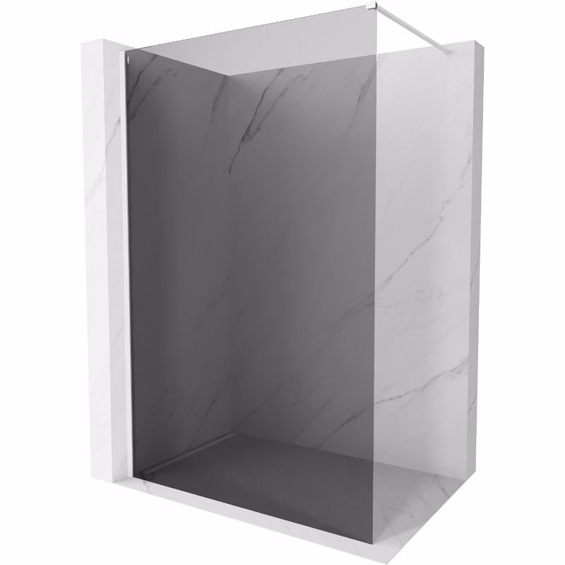 MEXEN/S - Kyoto-X Sprchová zástena WALK-IN 80 x 200, grafit 10 mm, biela 800-080-101-20-40-X