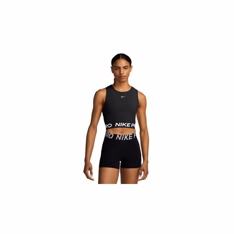 Dámske tréningové tričko s krátkym rukávom NIKE DF 365 CROP TANK-010 BLACK WHITE