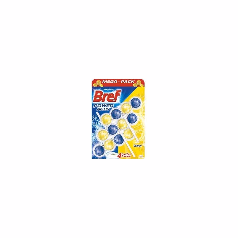 Bref Power Aktív WC záves guličky Lemon 3x50g