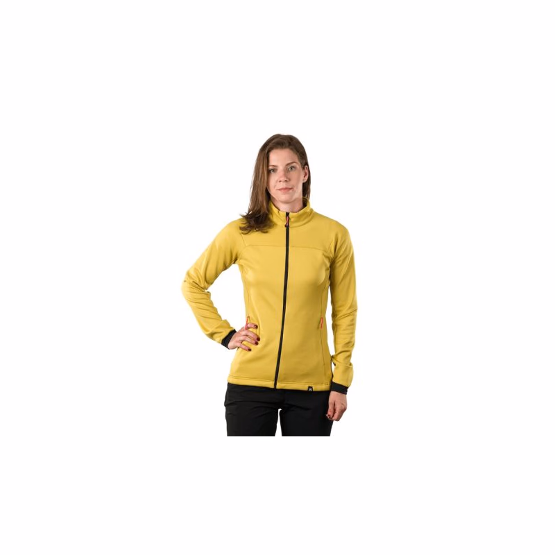 Dámska turistická flisová mikina so zipsom NORTHFINDER ANGELES-520mustard
