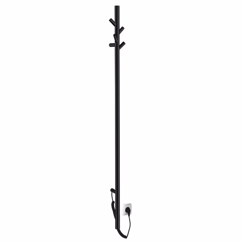 SAPHO - PASADOR elektrický sušiak uterákov, guľatý, 150x1500 30 W, čierny mat ER175BV