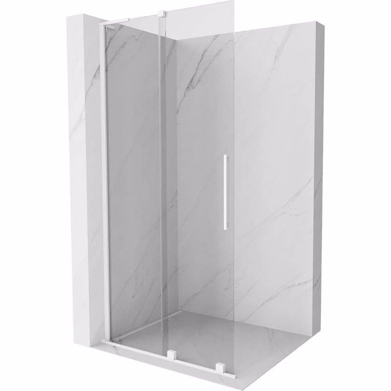 MEXEN/S - Velar L Sprchová zástena posuvná Walk-in 90 x 200, transparent 8 mm, biela 871-090-003-03-20