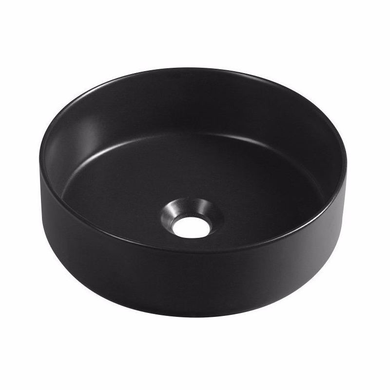 ISVEA - INFINITY ROUND keramické umývadlo na dosku, priemer 36cm, čierna mat 10NF65036-2N