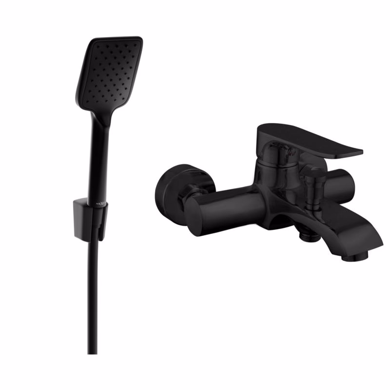 MEXEN/S - Pecos R62 vaňová batéria so sprchou set, čierna 7273R62-70