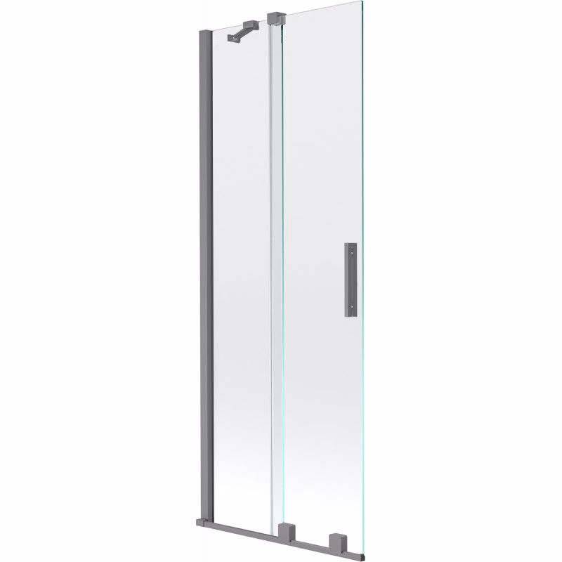 MEXEN/S - Velár dvojkrídlová posuvná vaňová zástena 70 x 150, transparent, grafit metal 896-070-000-01-95