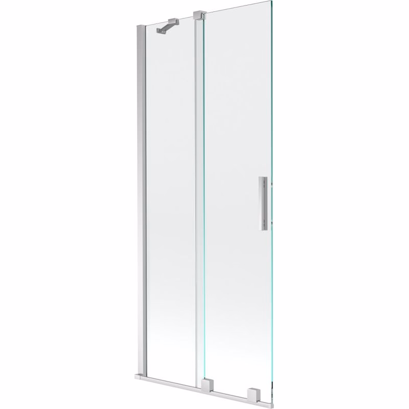 MEXEN/S - Velar Dvojkrídlová posuvná vaňová zástena 80 x 150, transparent, chróm 896-080-000-01-01