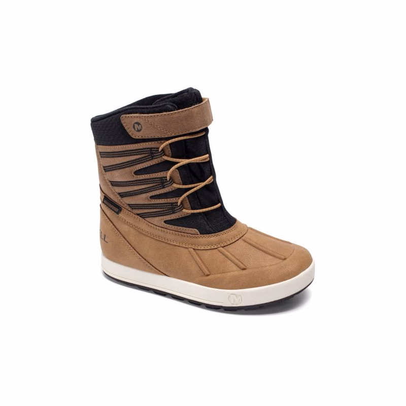 Detské vysoké zimné topánky MERRELL Snow Bank 5.0 WTRPF K wheat black