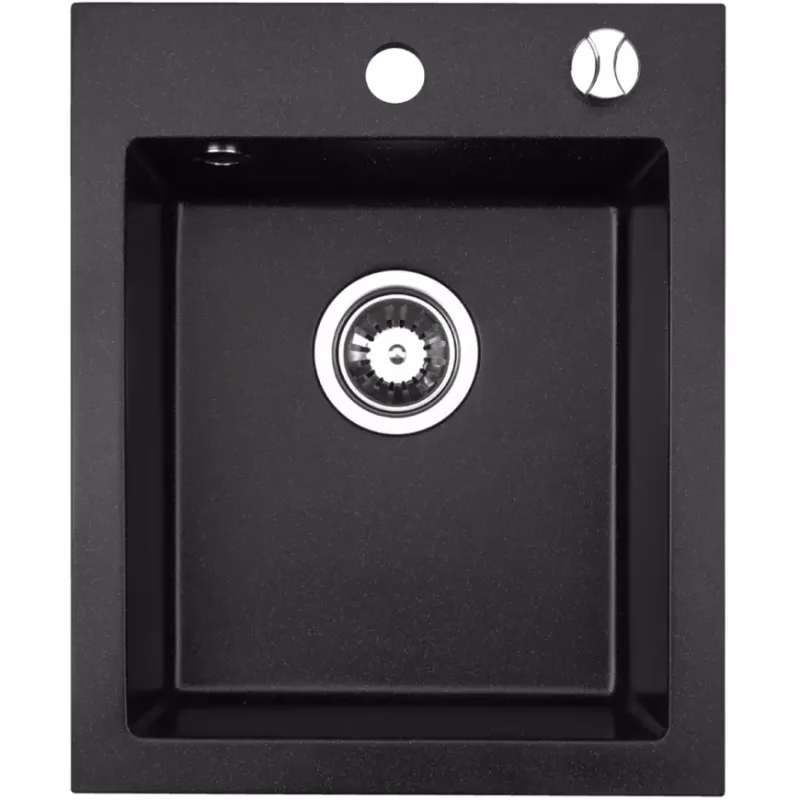 Granitový drez Lot čierny 48x39 + sifón