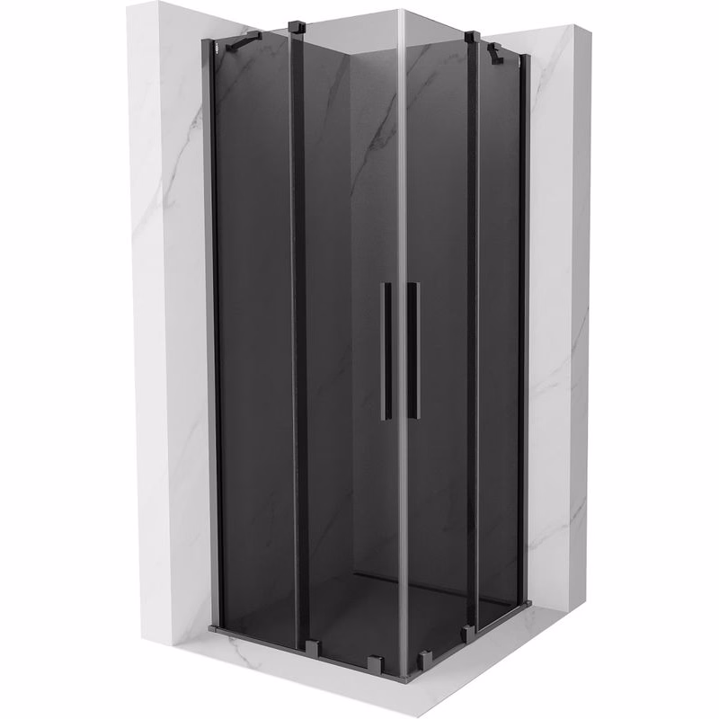 MEXEN/S - Velar Duo sprchovací kút, posuvné dvere 90 x 90, grafit, grafit metal 871-090-090-42-95