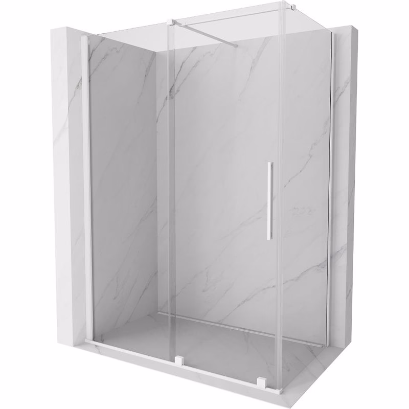 MEXEN/S - Velár sprchovací kút 160 x 100, transparent, biela 871-160-100-01-20