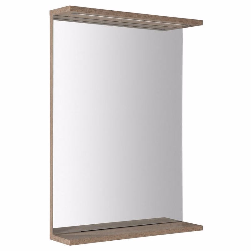 AQUALINE - KORIN STRIP zrkadlo s LED osvetlením 50x70x12cm, dub platin KO995S