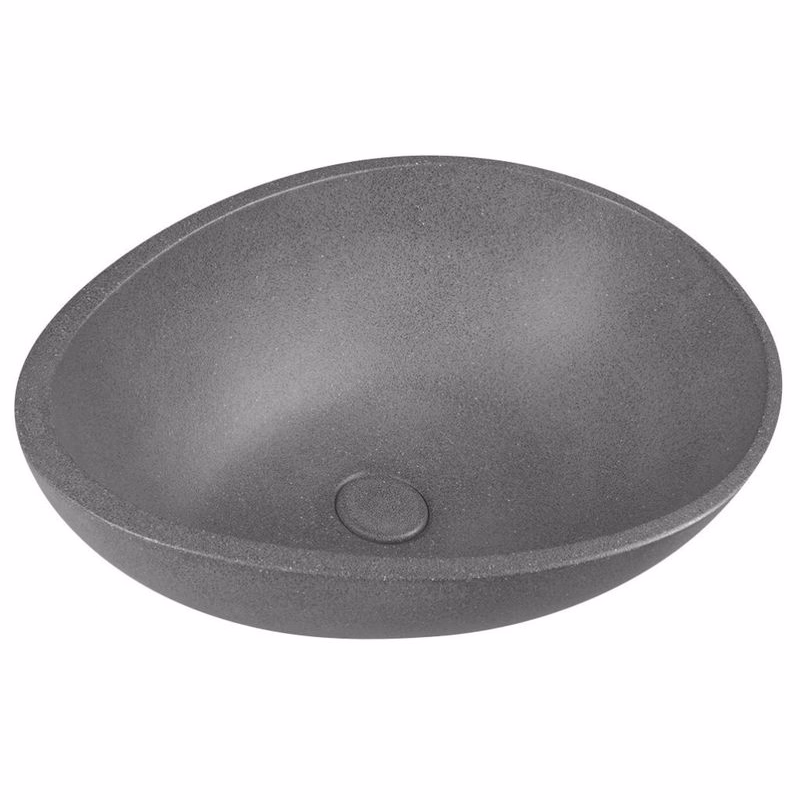 SAPHO - PUNC betónové umývadlo na dosku vrátane výpuste, 53x39cm, čierny granit BH7001