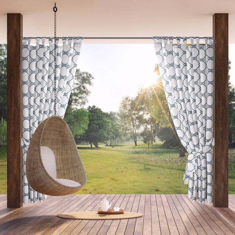 ArtFir Záves na terasu GARDEN 16 PU | biela/tmavomodrá 155 x 200 cm