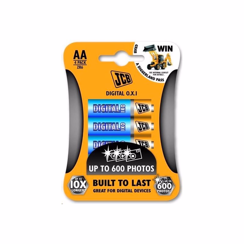 JCB OXI DIGITAL alkalická batéria LR06, blister 4 ks