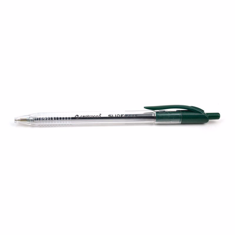 Guľôčkové pero Centropen Slide ball 2225 plast 0,3mm zelené telo číre