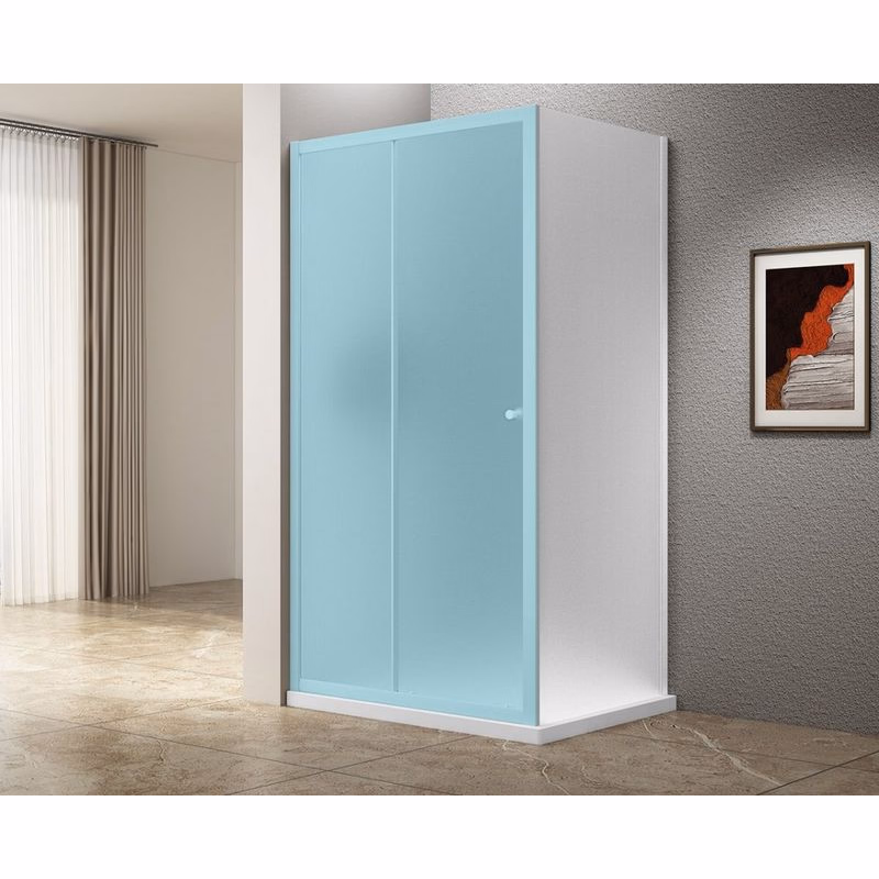 AQUALINE - UGGA bočná stena, 900, sklo Brick, biela AWP90