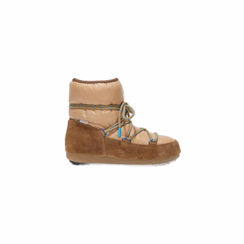 Dievčenské nízke zimné topánky MOON BOOT JR GIRL LOW SUEDE NY, 001 brown