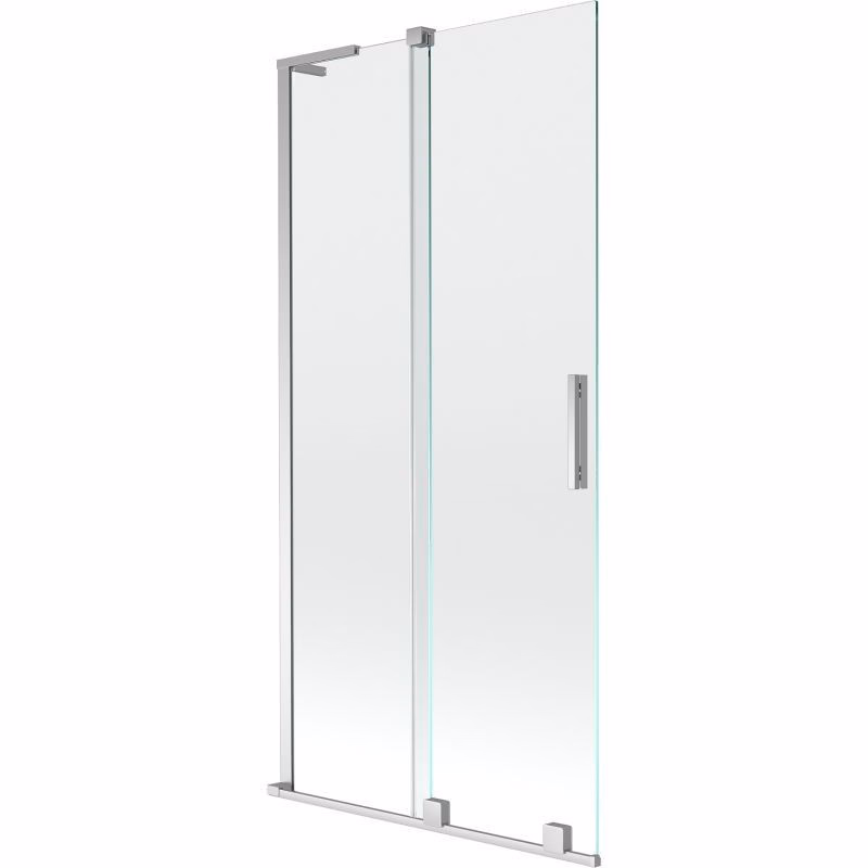 MEXEN/S - Velar L dvojkrídlová posuvná vaňová zástena 90 x 150, transparent, chróm 896-090-003-01-01