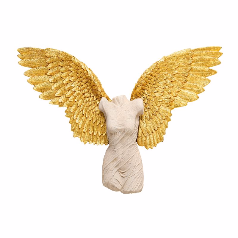 Angel Female nástenná dekorácia zlato-béžová