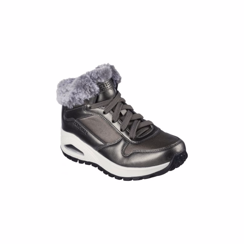 Dámske členkové zimné topánky SKECHERS Uno Rugged Cool Nova gunmetal