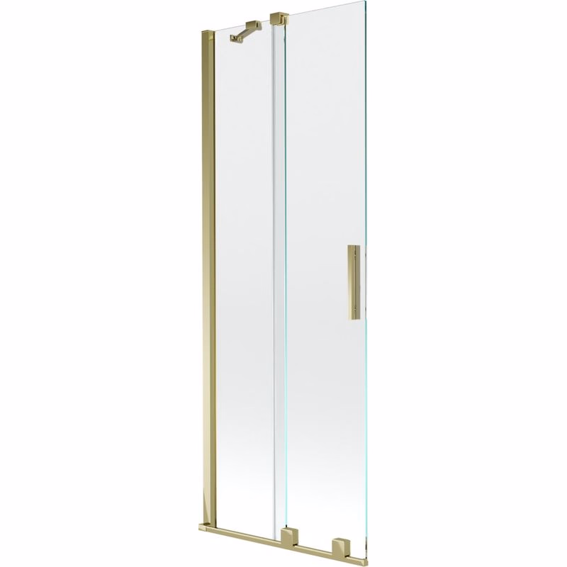 MEXEN/S - Velar Dvojkrídlová posuvná vaňová zástena 70 x 150, transparent, zlatá 896-070-000-01-50