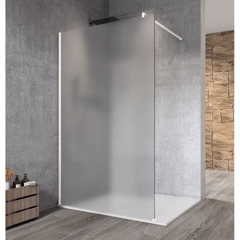 GELCO - VARIO WHITE jednodielna sprchová zástena na inštaláciu k stene, matné sklo, 1300 GX1413GX1015