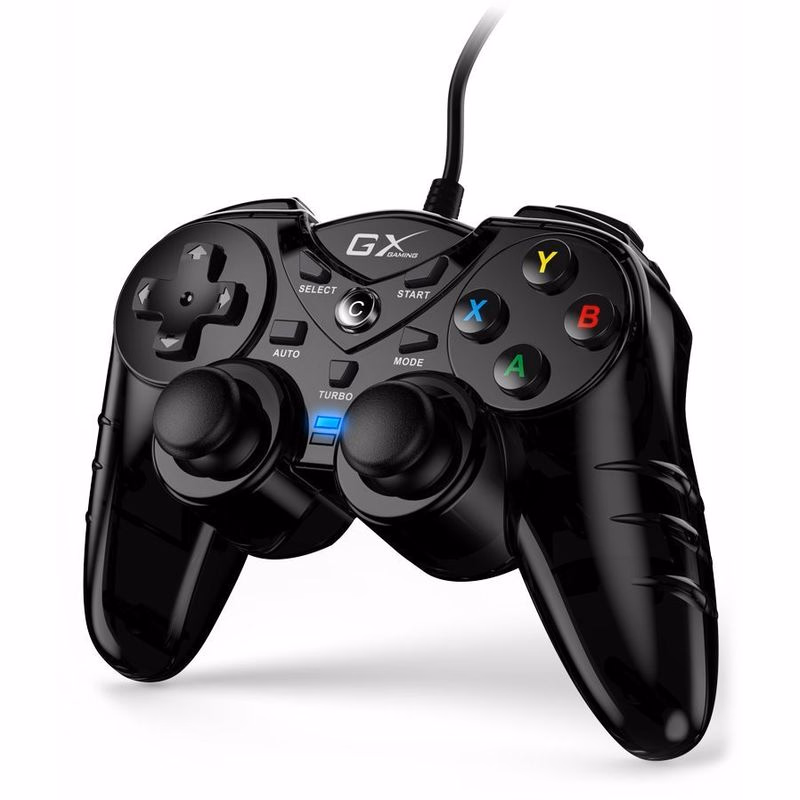 Genius GX Gaming GX-17UV, Gamepad, drôtový, vibračný, pre PC a PS3, USB, čierny