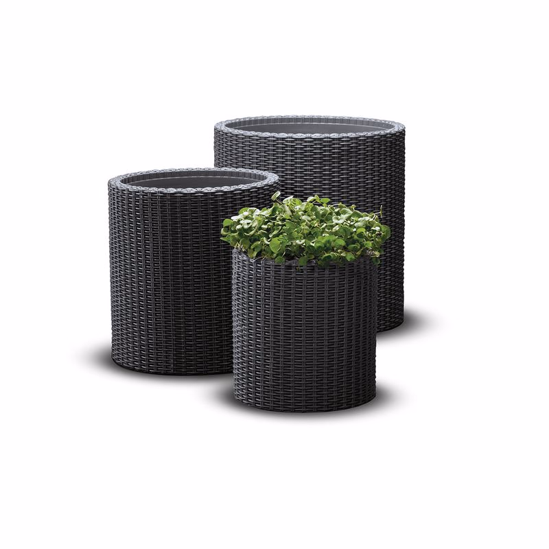 Set kvetináčov CYLINDER S+M+L polyratan Keter
