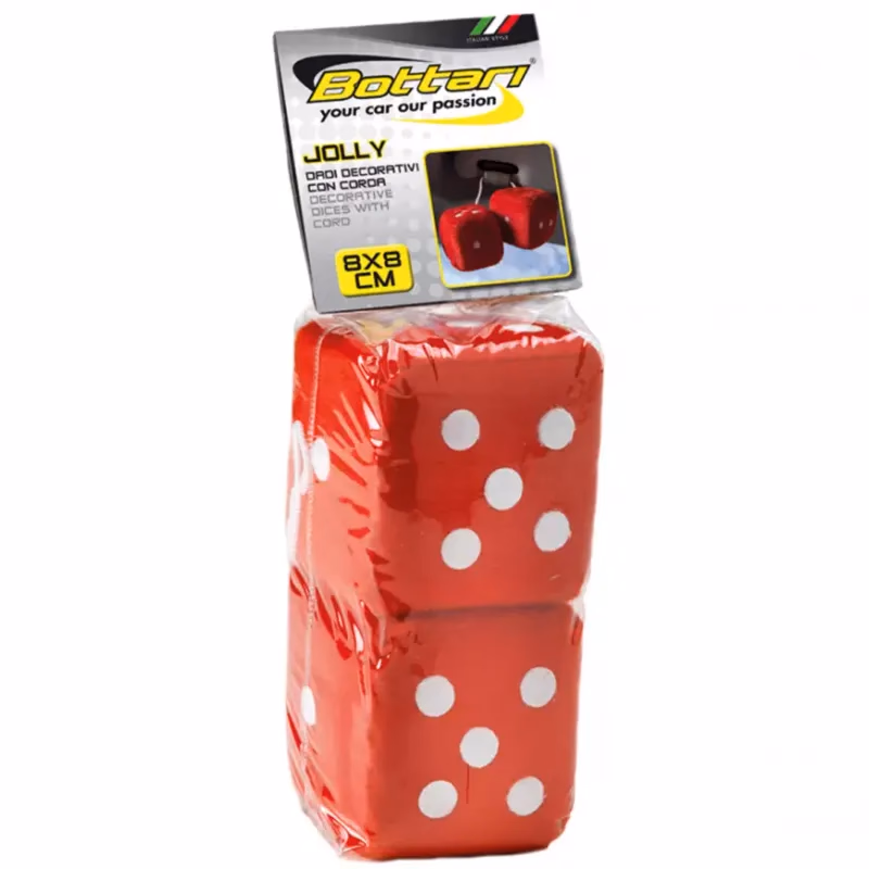Dekorácia kocky Jolly červené 8x8 cm 2 ks