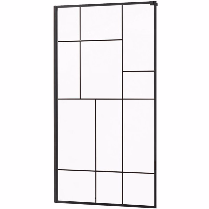MEXEN - KIOTO walk-in 120x200 cm 8mm čierne vzor-2 samostatné sklo 800-120-000-00-78