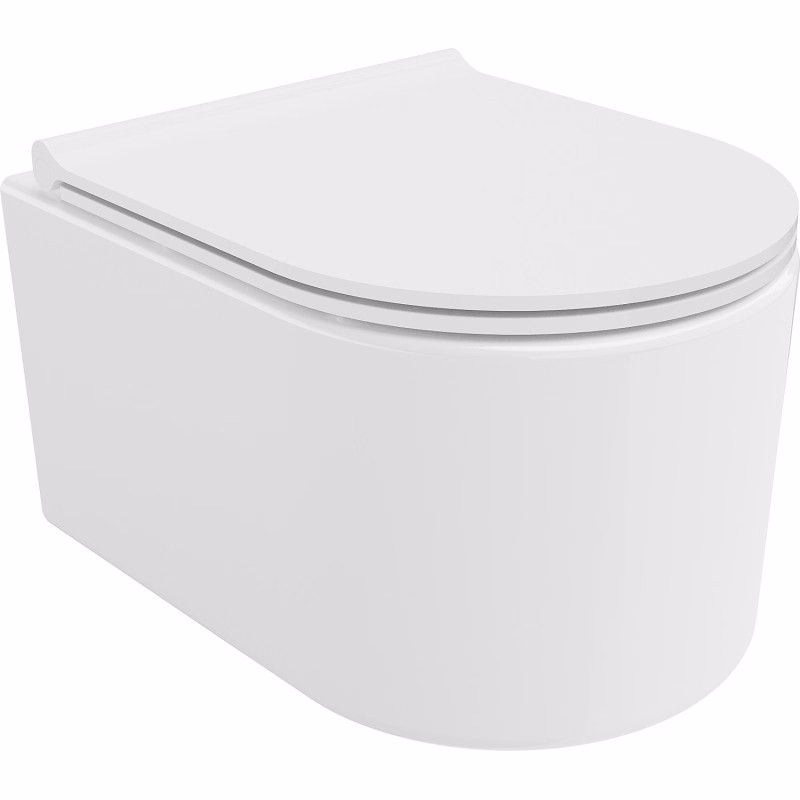 MEXEN/S - Sofia Závesná WC misa Rimless Tornado vrátane sedátka s slow slim, duroplast, biela lesk 30540500T