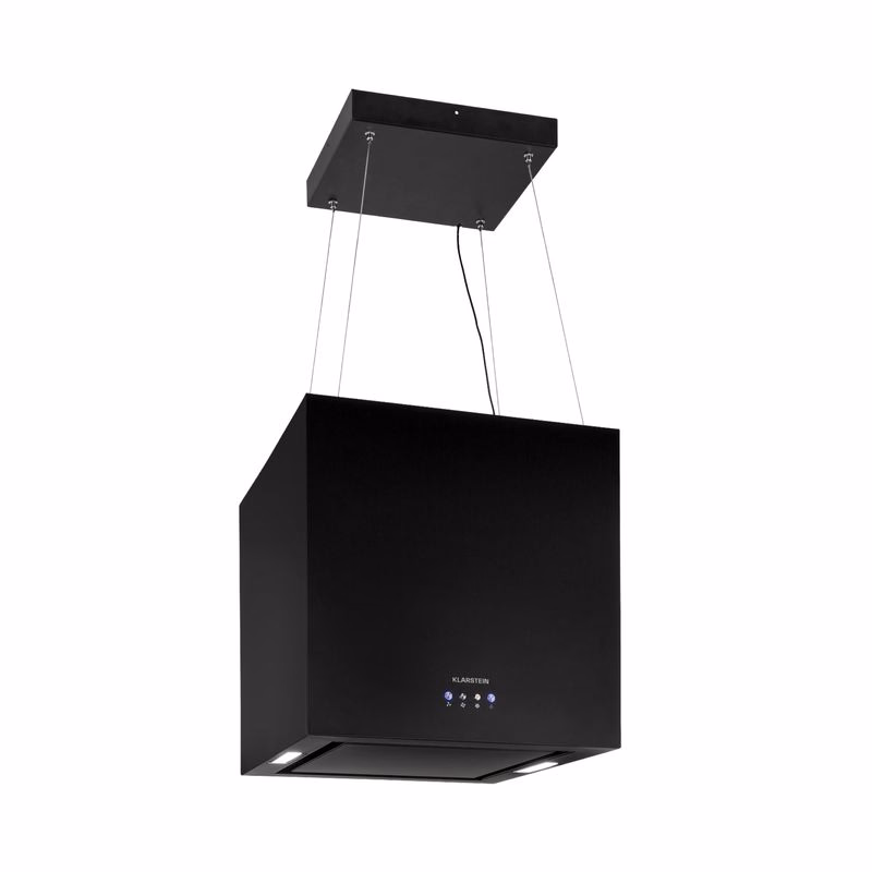 Klarstein Kronleuchter, digestor, 44 cm, ostrovčekový, 596 m³/h, LED panel, A, čierny