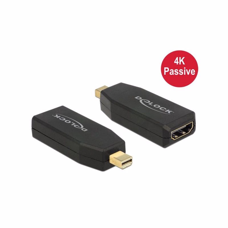Delock adaptér mini Displayport 1.2 samec > HDMI samica 4K pasívny čierny