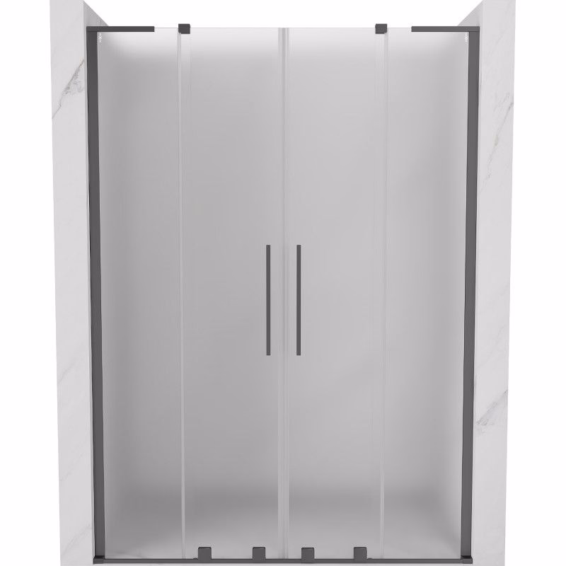 MEXEN/S - Velar L Duo posuvné sprchové dvere 160, dekor, grafit metal 871-160-003-32-95