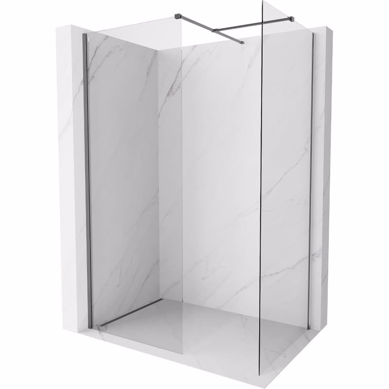 MEXEN/S - Kyoto-X Sprchová zástena WALK-IN 110 x 110, transparent 10 mm, grafit metal 800-110-202-95-00-110-X