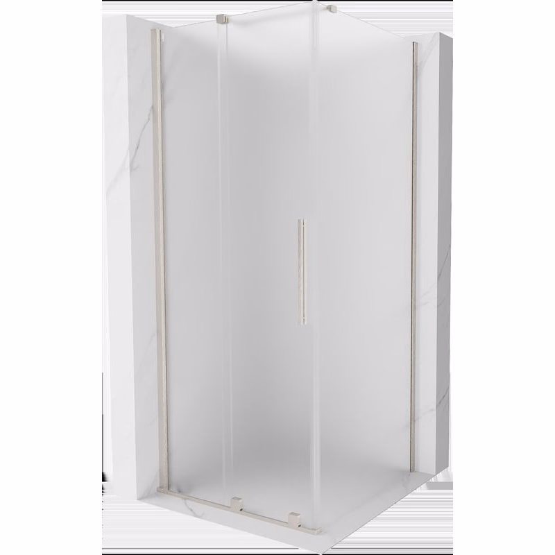 MEXEN/S - Velár sprchovací kút, posuvné dvere 120 x 120, dekor, nikel kartáčovaný 871-120-120-31-97