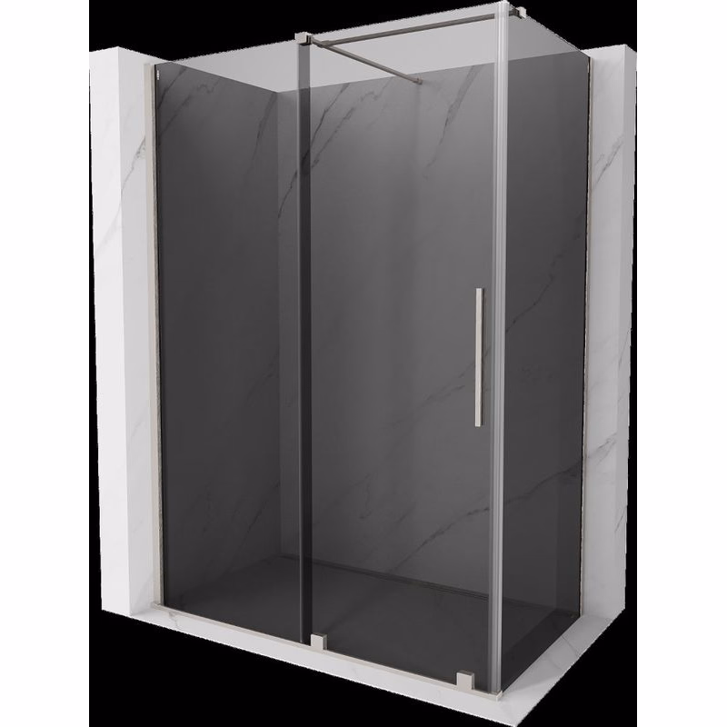 MEXEN/S - Velár sprchovací kút, posuvné dvere 150 x 75, grafit, nikel kartáčovaný 871-150-075-41-97
