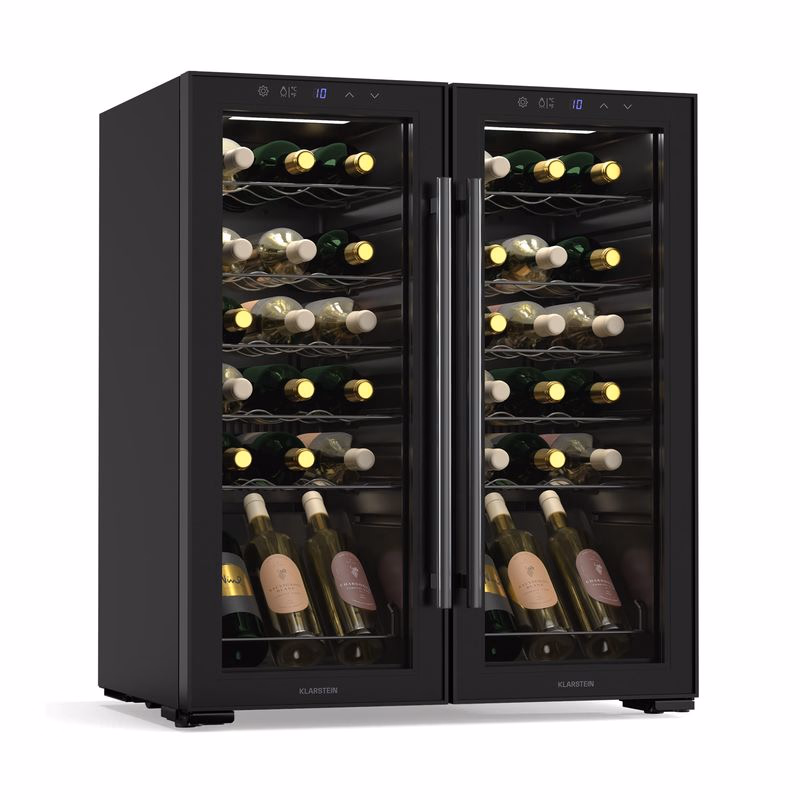 Klarstein Shiraz chladnička na víno, 2 chladiace zóny, LED osvetlenie, dotykové ovládanie, voľne stojaca