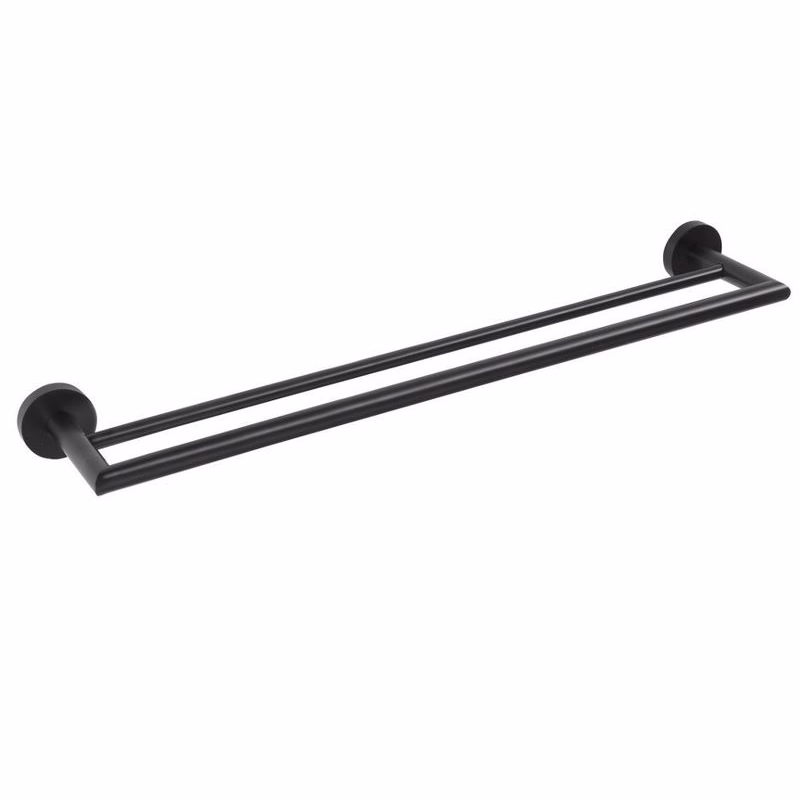SAPHO - X-ROUND BLACK dvojitý držiak uterákov 600, čierna mat XR401B
