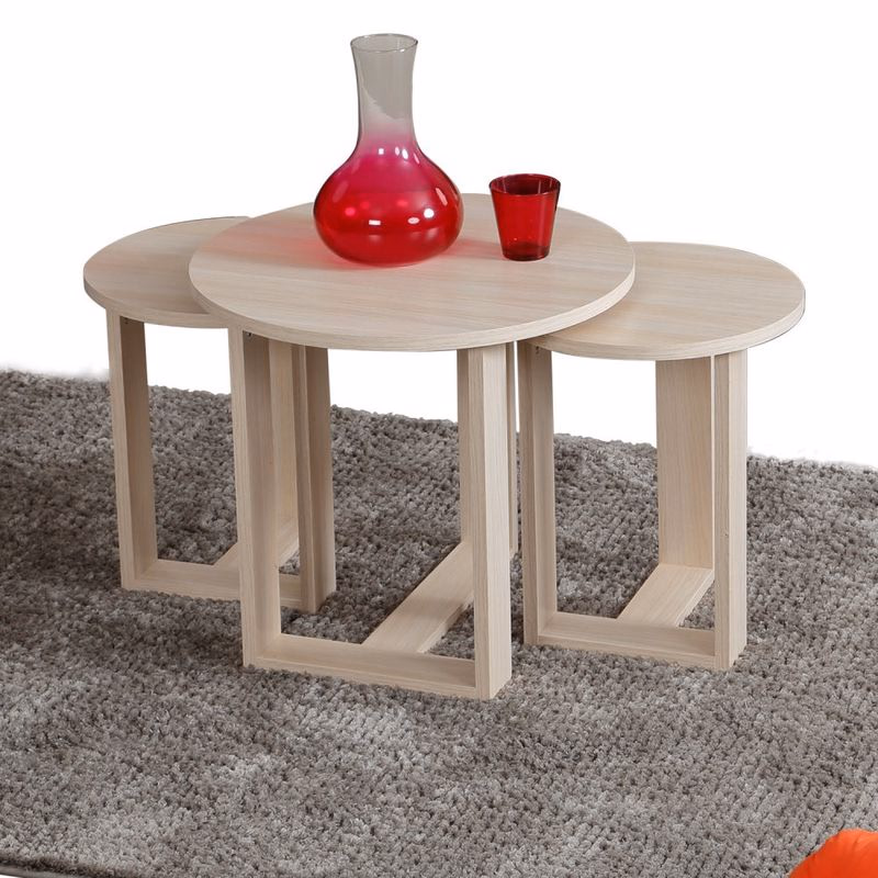 Sada odkladacích stolíkov (3 kusy) Mira - Oak
