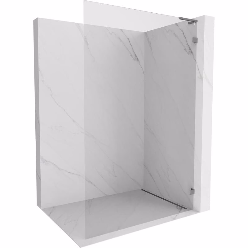 MEXEN/S - Lunar L Sprchová zástena WALK-IN pravá 90 x 200, transparent 8 mm, grafit metal 830L-090-000-95-00-P