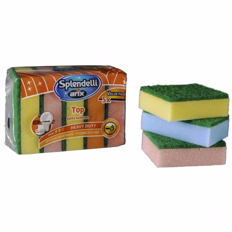 Kuchynská špongia s vláknom 5 ks