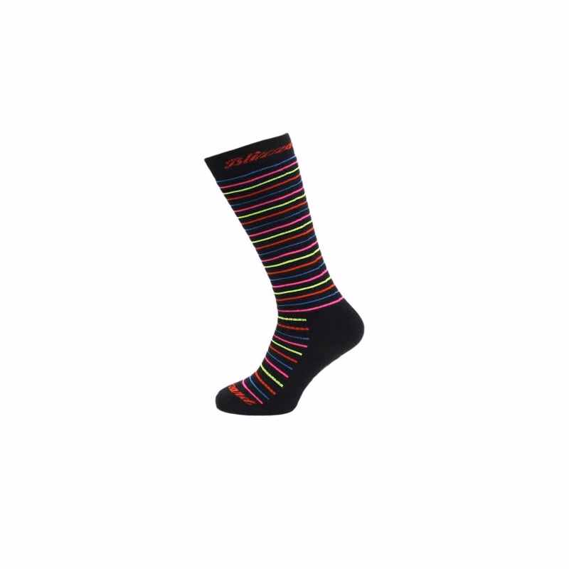 Juniorské lyžiarske podkolienky (ponožky) BLIZZARD Viva Allround ski socks junior, black rainbow stripes