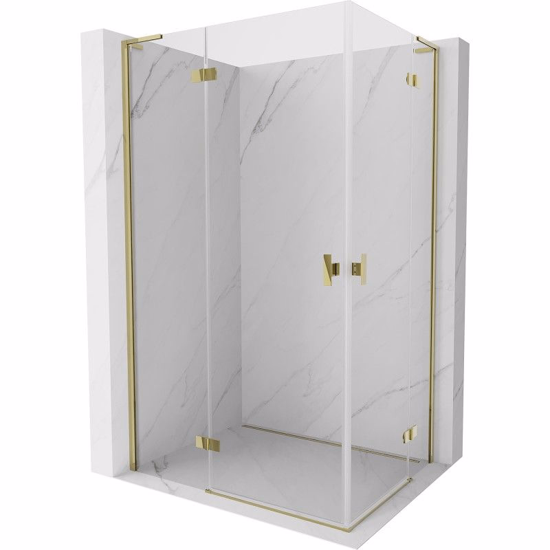 MEXEN/S - Mist-H L Duo sprchovací kút dvere krídlové 105 x 70, transparent, zlato 8A5L-105L-070P-50-00