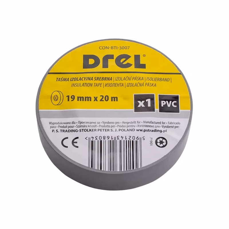 DREL Izolačná páska PVC strieborná 19mm x 0,18mm x 20m